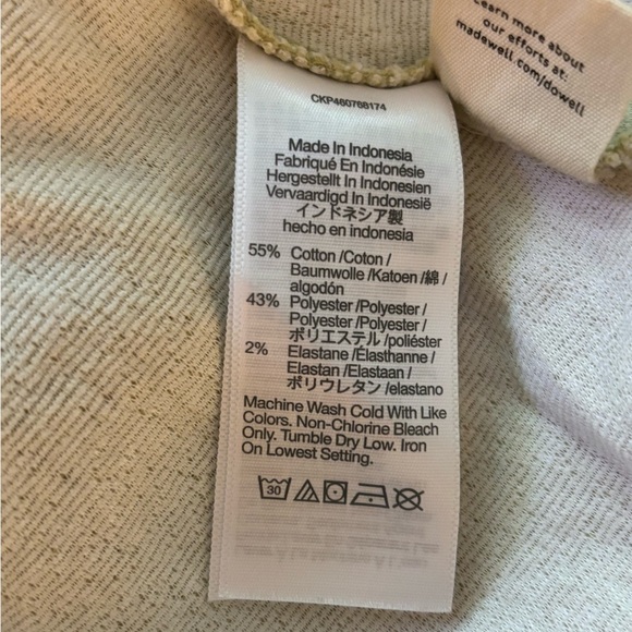 MADEWELL crop top size Medium, large square shoulders, light green, tan floral - Picture 5 of 7